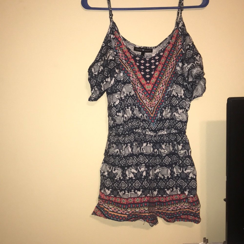 Elephant cold shoulder romper